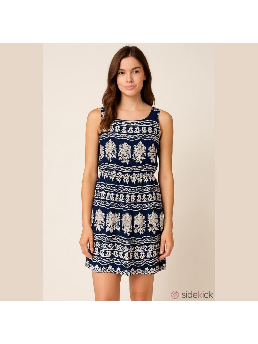 Beige by eci Black and White Patterned Mini Dress